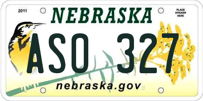 NE license plate ASO327