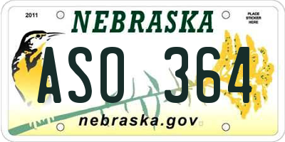 NE license plate ASO364