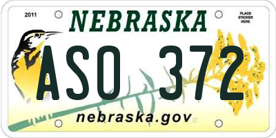 NE license plate ASO372