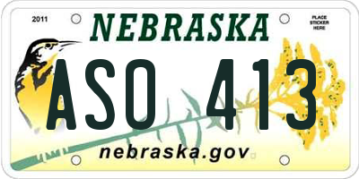 NE license plate ASO413