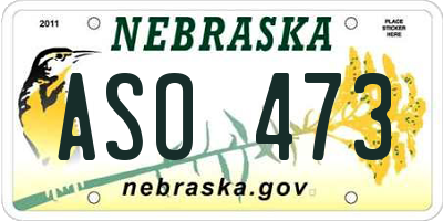 NE license plate ASO473