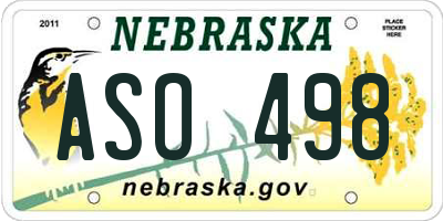 NE license plate ASO498