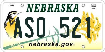 NE license plate ASO521