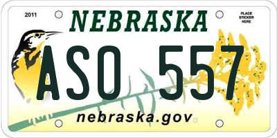 NE license plate ASO557