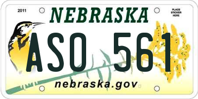 NE license plate ASO561