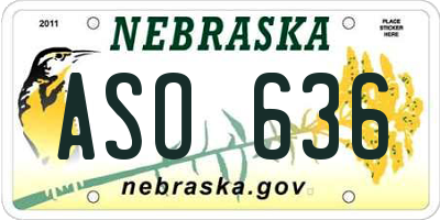 NE license plate ASO636