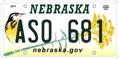 NE license plate ASO681