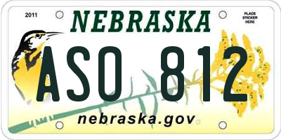 NE license plate ASO812