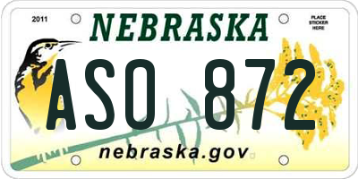 NE license plate ASO872