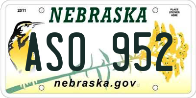 NE license plate ASO952