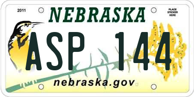 NE license plate ASP144