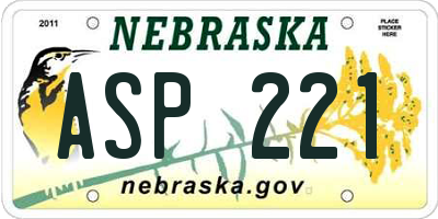 NE license plate ASP221