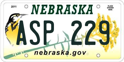 NE license plate ASP229
