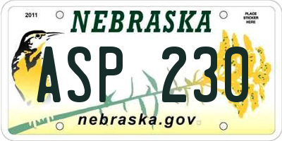 NE license plate ASP230