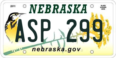 NE license plate ASP299