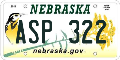 NE license plate ASP322