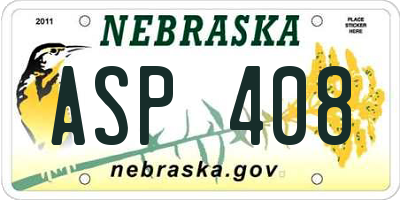 NE license plate ASP408