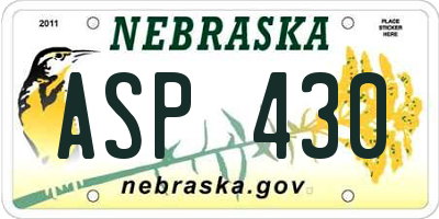 NE license plate ASP430