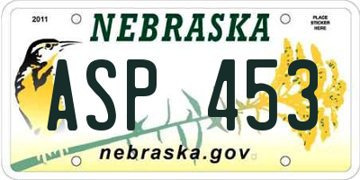 NE license plate ASP453