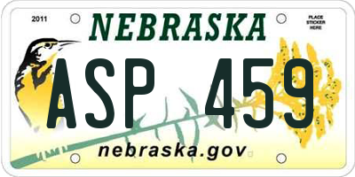 NE license plate ASP459