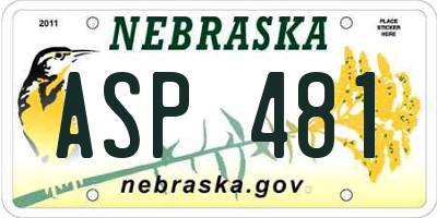NE license plate ASP481