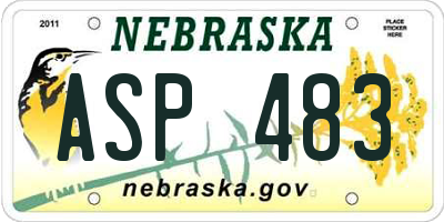 NE license plate ASP483