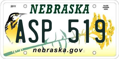 NE license plate ASP519