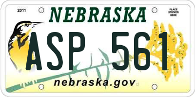 NE license plate ASP561