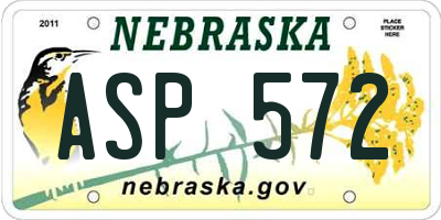 NE license plate ASP572
