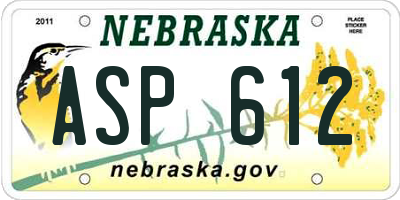 NE license plate ASP612