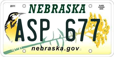 NE license plate ASP677