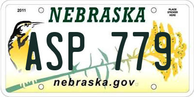 NE license plate ASP779