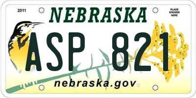 NE license plate ASP821