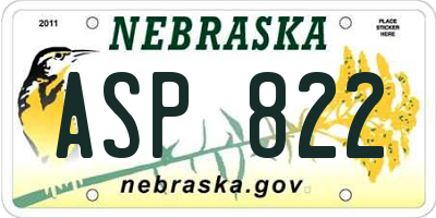 NE license plate ASP822