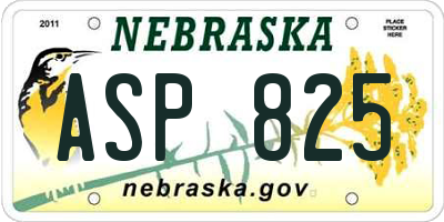 NE license plate ASP825
