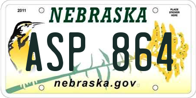 NE license plate ASP864
