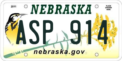 NE license plate ASP914