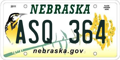 NE license plate ASQ364