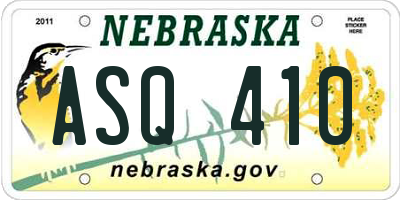 NE license plate ASQ410