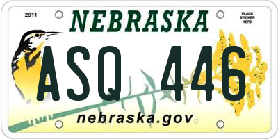 NE license plate ASQ446