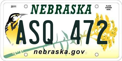 NE license plate ASQ472