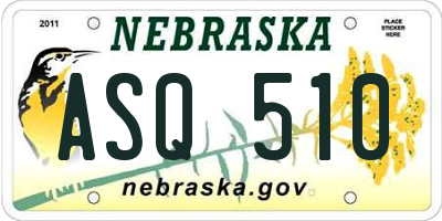 NE license plate ASQ510