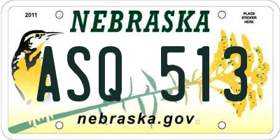 NE license plate ASQ513