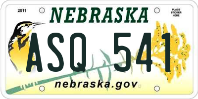 NE license plate ASQ541
