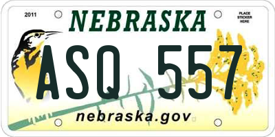 NE license plate ASQ557