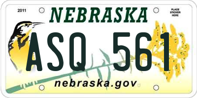 NE license plate ASQ561