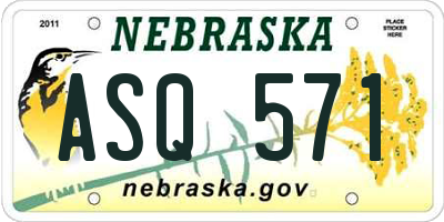 NE license plate ASQ571