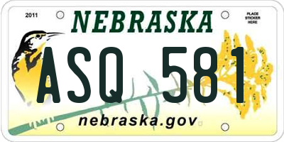 NE license plate ASQ581