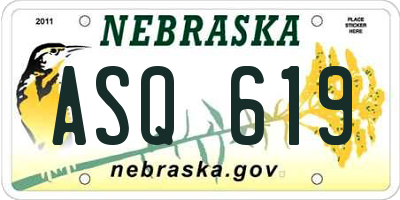 NE license plate ASQ619