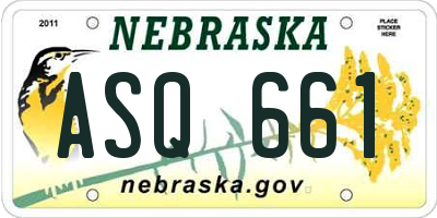 NE license plate ASQ661